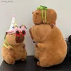 Plush Dolls Capybara Plush Simulation Capybara anime Toy Toy Toy Cute Capybara Plush Toy with backpack setting Animal Stuped Doll Y240415