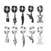 Hoop Ohrringe 1pc Punk Gothic Edelstahlpistole Feder Schlangenschloss Unisex Piercing Schmuck Geburtstag Geschenk Großhandel Großhandel