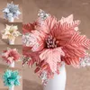 Decorative Flowers Sequins Artificial Christmas Xmas Tree Ornaments Multicolor Simulation Flower Decoration Year Navidad