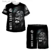 Zestawy odzieży 2023 NOWOŚĆ DZIEWCZYNYCH GIRLE Summer Dzieci Lion Graphic T-Shirt Shorts Dopasowy strój 3D Drukuj ubrania dla dzieci