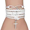 Autres bracelets Fashion multicouche Jésus Loves Letter Bracelet en cuir bracelet Cross Cross Christian Bracelets for Men Women Livraison gratuite L240415