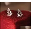 Stud -oorbellen Simple Star Christmas Tree for Women Girl Trend Womens Small Drop Delivery Sieraden DHTUX