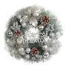 Decorative Flowers Christmas Artificial Garland Holiday Wreaths Glittery Letter Sign Flower Ball Pine Cone For Indoor/outdoor Windows