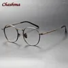 Zonnebrillen Frames rond pure titanium lichte bril bril mannen bril Kwaliteit Kyopisch frame Optische brillen voor voorgeschreven lenzen