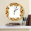 Wall Clocks Autumn Sunflower Pumpkin Clock Large Modern Kitchen Dinning Round Bedroom Silent Hanging Watch