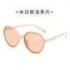 Solglasögon 2024 Retro Round Classic Women's Gradual Change Glasses Rimless Fashion Mainland China