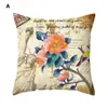 Capa de tecido de travesseiro Fácil manutenção Floral Print Broachcase Conjunto para decoração de escritório em casa Sofá colorido