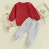 Zestawy odzieży Walentynki Dzień Toddler Baby Boy Ubranie z długim rękawem Pullover Crewneck Bluza