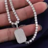 Fashion Hip Hop Ice Out Moissanite Pendente con la collana da tennis 10k pendenti d'oro per uomini Donne presentano regalo