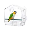 強力な窓吸引カップを備えたクリアアクリルバードフィーダー取り外し可能なシードトレイ野鳥用の大きな屋外鳥の餌箱240407