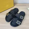 Designer Men Femmes Sandales Canvas Slides Double sangle Plans plates plates Moule Mule Cuir Bottom Gustère Souges en caoutchouc Summer Flip Flops US4-11 NO394