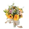 Fiori decorativi Sun Flower Wedding Bouquet Bouquet per la mano delle damigelle