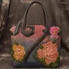 Borsa 2024 Summer Retro Luxury Borse Women Bags Designer Guida in pelle Guida Embossante a mano Borse Floral Spalla Crossbody