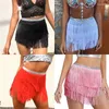 Stage Wear Women Latin Dance Skirt Sexy Three-layer Fringed Tassel Red Samba Tango Black Adults With Safety Pant Clothess