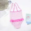 Одноказки 5-12 лет Falbala Girls Swimsuit совершенно новый летний печатный купальник купальники. Купальники для купальников Монокини костюм для купания 27 Y240412