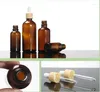 Garrafas de armazenamento 20 ml de vidro marrom garrafa de madeira tampa giratória para óleo/essência/soro/líquido/cuidados com a pele embalagem de pele