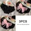 Women's Panties 3PCS/set Big Bow Female Underwear Sweet Cotton Woman Cute Soft Sexy Mid-rise For Women Mesh Intimate