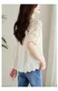 Blouses pour femmes 2024 Sumou Round Couge Top Loose Casual Crective Lace Pullover