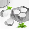 Bouteilles de rangement 64pcs 4 oz 120g en aluminium en aluminium rond des pots de récipient vide avec couvercle à vis en métal pour bougies à lèvres pilules de bonbons