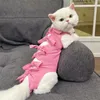 Trajes de gato traje de recuperação de gatinho para abdômen protetor de feridas anti lambida cone e-colar alternativa gatos femininos masculinos