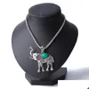 Earrings Necklace Retro Tibetan Sier Turquoise Elephant Pendant Drop Bracelet Jewelry Sets Delivery Dhpev