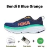 Hokah One Clifton Bondi 8 tênis de corrida unissex flow carbono x2 canção de verão azul shell coral pêssego parfait triplo alga marinha branca