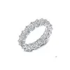 Rings Vecalon 8 Styles Luster Promise Band Ring 925 Sterling Sier Diamond Engagement for Women Men Men Sieraden Drop levering otlra