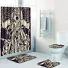 Bath Mats Zeegle 4pcs Bathroom Curtain Mat Set Anti-slip Carpet Shower Rug Absorbent Toilet Foot