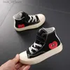 Кроссовки Tenis Fashion Kid обувь осень высокий порез для детей холст обувь для детской обуви для мальчика для мальчика спортивная обувь тренд. Случайная борт обувь Zapatillas Nia T240415