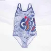 Endelar Fisk form Tryck Barn Småbarn Girls Kids One Piece Swimsuit Badkläder Flower Deco Baby Kid Monikini Beachwear Swimming Suit Y240412