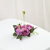 Bandlers 3pcs Artificiel Rose Flower Ring Couronnes PILLERS PIELLES DE MARIAGE TABLE DÉCORATION DE MAISON HOME