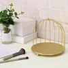 Storage Boxes Wrought Iron Bird Cage Rack Practical Gold Decorative Crystal Display Shelf Nordic Style Cosmetics Home