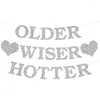 Украшение вечеринки Серебряный блеск старший Wiser Ter Banner Funny 40th 50h 60th 70th 80th Decoration