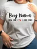 Women's T Shirts Boy Mama Letter Print T-shirt Short Sleeve V Neck Casual Top For Summer & Spring Clothing