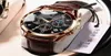 Poedagar Men Watches Rose Gold Leather 2021 Новая модная водонепроницаемость Luminous Top Brand Luxury Mens Quartz Sport Clock H15215767