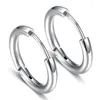 Hoop Earrings 1Pair Stainless Steel Round Small 2024 Trend Fashion Women Jewelry Wholesale Supplier