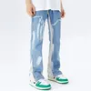 Y2K Streetwear Baggy Flare Jeans Cargo Pants Men Roupas Desenhas de Swewspantes Male calças jeans Pantalon Homme 240415