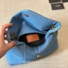 Lady Beach Bag Collection Denim Bag Vintage Bag Loulou Clain Cloud Patrón de sarga de mando de la azapa Single Puffer Bag Hand-Held Crossbody Bag Women