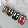 Dress Shoes MM6 Round Wrap Toe Chunky Heels Women Summer Sexy Runway Loafer Woman's Luxury Mary Jane Mujer