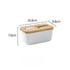 Plates Nordic Rectangular Ceramic Butter Box Sealing Wood Lid Knife Dish Keeper Tool Cheese Storage Container Kitchen Supplies