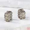 الأقراط في المقاطع S925 Sterling Silver Charms Clips for Women Fashion Contraving Flowers Flowers Zircon ear-studs