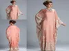 2019 novo Coral Abaya Muçulmano Marroquino Dubai Kaftan Dress Disse High Neck Party Festy Women Dress1747655