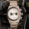 Watchman High Quality Luxury Watch Man Automatisk mekanisk rörelse Titta på 42 mm kronograf Hardlex rostfritt stål och läder kalvskinn strip montre de luxe