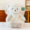 Couple Angel Bear Plush Toy Little Bear Doll Wedding Dress Bear Doll Throwing Wedding Bed Doll