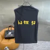 T-shirt de designer de paris com padrão de letra logotipo impressa camiseta redonda pescoço esportivo casual de algodão solto casal versátil colete de camiseta sem mangas