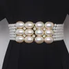 Grande ceinture élastique pour femmes de la chaîne de taille perle avec décoration de diamant allmatch jupe mode décontracté conception de conception girdle gothique 240401