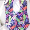 Één-stuks 5-14 jaar blad print kinderen meisjes één stuk zwempak zomer strand meisje monokini kinderen studenten tieners badkleding badkleding pak y240412