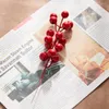 Fleurs décoratives 10 pack artificiel rouge tige de baies