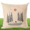 Shabby Chic Home Decor Winter Mountain Cushion Cover Camp Throw Pillow Case för soffstol utomhus naturskön kudde 45 cm cojine6832732