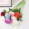 Decorative Flowers 48cm Real Touch Peony Artificial Branches Rose Decor For Home Vase Wedding Christmas Valentine's Gift Fake Flower